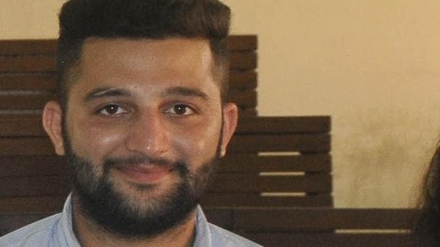 Jashan Kamboj of the NSUI became president of the Panjab University Campus Students’ Council (PUCSC) in polls held on Wednesday.(Karun Sharma/HT)