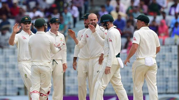 Lyon had passed Richie Benaud’s mark of 248 Test wickets in the Dhaka game and was staring at more records. (AFP) Lyon had passed Richie Benaud’s mark of 248 Test wickets in the Dhaka game and was staring at more records. (AFP)
