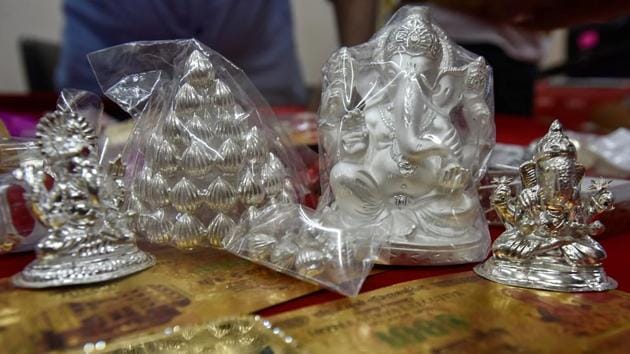 IDOL MIND: The donated silver idols. (Kunal Patil/HT Photo) 