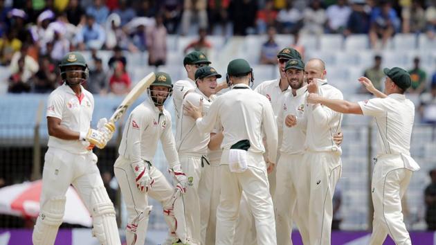 Lyon accounted for Shakib Al Hasan as Australia clawed back into the contest brilliantly. (AP) Lyon accounted for Shakib Al Hasan as Australia clawed back into the contest brilliantly. (AP)