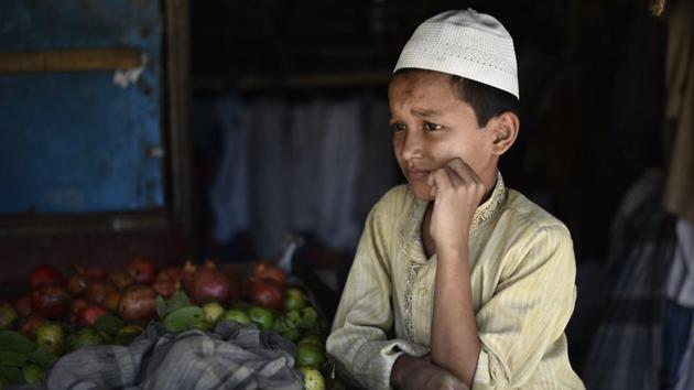 ‘I was born in Burma. We left when I was 2 years old’, says 9- year-old Ubadul who studies at a madarsa in Shastri Park. The UNHCR says Rohingya refugees are spread across six locations in India — Jammu, Nuh in Haryana’s Mewat district, Delhi, Hyderabad, Jaipur and Chennai. (Burhaan Kinu / HT Photo) ‘I was born in Burma. We left when I was 2 years old’, says 9- year-old Ubadul who studies at a madarsa in Shastri Park. The UNHCR says Rohingya refugees are spread across six locations in India — Jammu, Nuh in Haryana’s Mewat district, Delhi, Hyderabad, Jaipur and Chennai. (Burhaan Kinu / HT Photo)