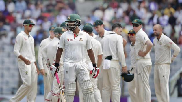 Tamim Iqbal, one of Bangladesh’s key batsman, was stumped off Nathan Lyon as the hosts stumbled in Chittagong. (AP) Tamim Iqbal, one of Bangladesh’s key batsman, was stumped off Nathan Lyon as the hosts stumbled in Chittagong. (AP)