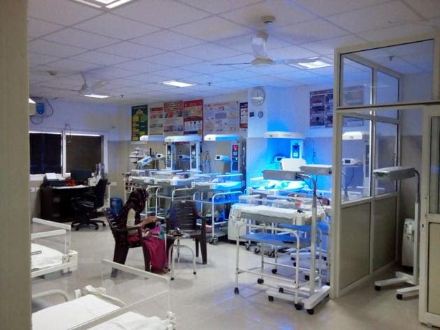 The neo-natal care unit at the women’s hospital where the 15-year-old delivered the baby. (Peeyush Khandelwal/HT) The neo-natal care unit at the women’s hospital where the 15-year-old delivered the baby. (Peeyush Khandelwal/HT)