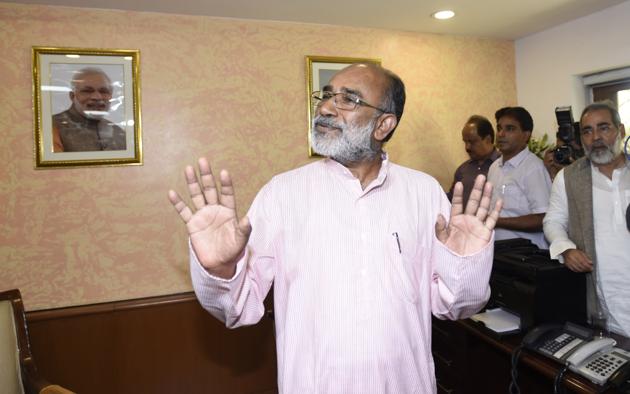 Newly appointed Union minister Alphons Kannanthanam made the remark in response to a question about the beef ban affecting tourism that, ‘They can eat beef in their country and come to India.’ (Sonu Mehta/HT PHOTO) Newly appointed Union minister Alphons Kannanthanam made the remark in response to a question about the beef ban affecting tourism that, ‘They can eat beef in their country and come to India.’ (Sonu Mehta/HT PHOTO)