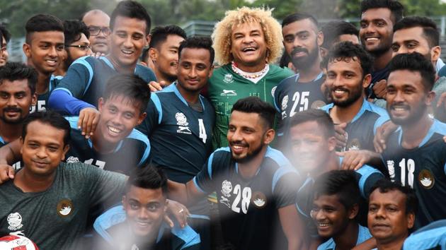 Carlos Valderrama was in Kolkata to promote the upcoming FIFA U-17 World Cup. (AFP) Carlos Valderrama was in Kolkata to promote the upcoming FIFA U-17 World Cup. (AFP)