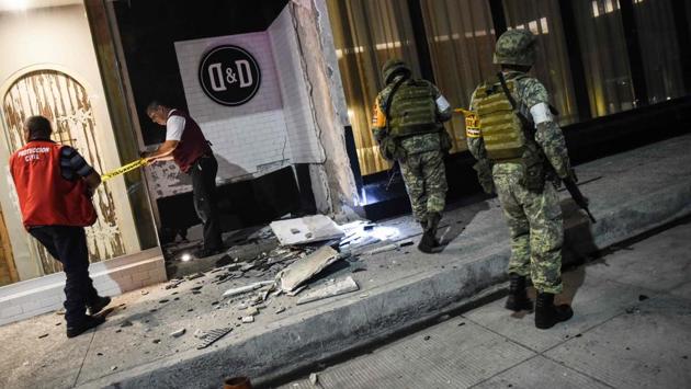 At least six people, including two children have died in a powerful earthquake that rocked southern Mexico overnight on Thursday. Its epicentre was 123 km (76 miles) southwest of the town of Pijijiapan, at a depth of 33 km (21 miles).The interior ministry said the quake had a magnitude of 8.4, while the US Geological Survey put it at a revised 8.1, up from 8.0 initially. (Victoria Razo / AFP) At least six people, including two children have died in a powerful earthquake that rocked southern Mexico overnight on Thursday. Its epicentre was 123 km (76 miles) southwest of the town of Pijijiapan, at a depth of 33 km (21 miles).The interior ministry said the quake had a magnitude of 8.4, while the US Geological Survey put it at a revised 8.1, up from 8.0 initially. (Victoria Razo / AFP)