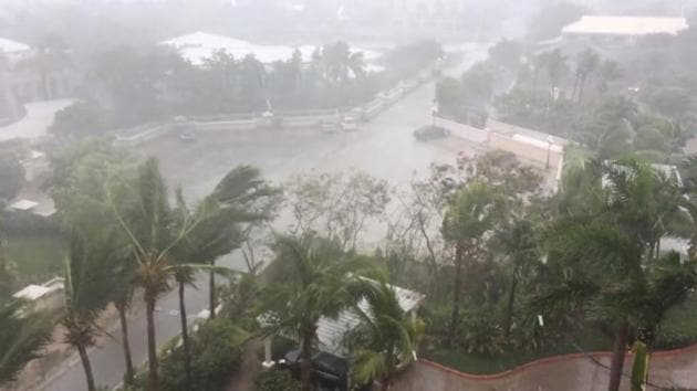 A storm batters as Hurricane Irma descends on Providenciales, in the Turks and Caicos Islands, on Thursday. (Reuters) A storm batters as Hurricane Irma descends on Providenciales, in the Turks and Caicos Islands, on Thursday. (Reuters)