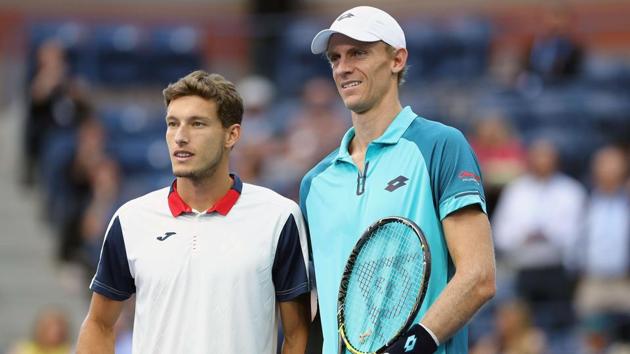 In the other semi-final, Pablo Carreno Busta (left) played Kevin Anderson. (AFP) In the other semi-final, Pablo Carreno Busta (left) played Kevin Anderson. (AFP)