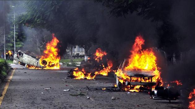 Panchkula, where violence claimed at least 35 lives during clashes between dera followers and security forces, alone suffered losses of Rs 10 crore in properties. (HT File) Panchkula, where violence claimed at least 35 lives during clashes between dera followers and security forces, alone suffered losses of Rs 10 crore in properties. (HT File)