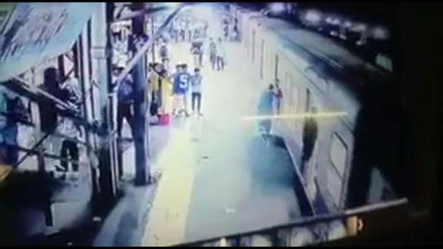A video grab from the CCTV footage of the incident. (HT Photo) A video grab from the CCTV footage of the incident. (HT Photo)