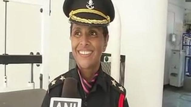 Swati Mahadik, wife of Colonel Santosh Yashwant Mahadik(ANI/Twitter) Swati Mahadik, wife of Colonel Santosh Yashwant Mahadik(ANI/Twitter)
