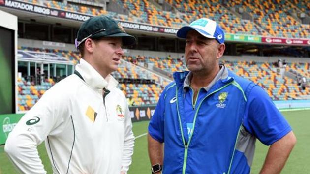 Darren Lehmann (right) will be taking a break from Australian cricket team’s tour of India.(AFP)
