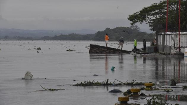 People observe the Tecoluca river water level after the passage of Hurricane Katia in Tecolutla, Veracruz State, Mexico, on September 9, 2017. Storm Katia made landfall in the east as a Category One hurricane and hours later was downgraded to a tropical storm with maximum sustained winds of 45 miles (70 kilometers) per hour. (AFP) People observe the Tecoluca river water level after the passage of Hurricane Katia in Tecolutla, Veracruz State, Mexico, on September 9, 2017. Storm Katia made landfall in the east as a Category One hurricane and hours later was downgraded to a tropical storm with maximum sustained winds of 45 miles (70 kilometers) per hour. (AFP)