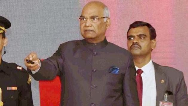 President Ram Nath Kovind during the laying of foundation stone of Saurashtra Narmada Avataran Irrigation Yojana' (SAUNI) Phase-II Link-4- Ankadiya to Dhrafad Reservoir Project at Jasdan Taluk, Gujarat on Monday. PTI Photo(PTI9_4_2017_000167A) (PTI FIle Photo) President Ram Nath Kovind during the laying of foundation stone of Saurashtra Narmada Avataran Irrigation Yojana' (SAUNI) Phase-II Link-4- Ankadiya to Dhrafad Reservoir Project at Jasdan Taluk, Gujarat on Monday. PTI Photo(PTI9_4_2017_000167A) (PTI FIle Photo)