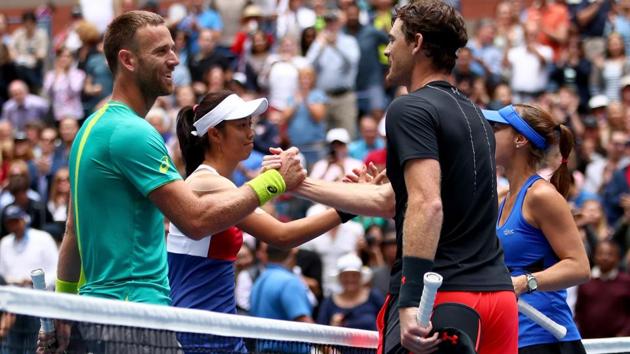 In the US Open mixed doubles final, Martina Hingis and Jamie Murray (R) defeated Hao-Ching Chan and Michael Venus 6-1, 4-6, 10-8. (AFP) In the US Open mixed doubles final, Martina Hingis and Jamie Murray (R) defeated Hao-Ching Chan and Michael Venus 6-1, 4-6, 10-8. (AFP)