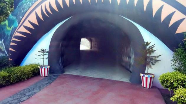 Entry to a secret tunnel at the Dera headquarters in Sirsa. (HT Photo) Entry to a secret tunnel at the Dera headquarters in Sirsa. (HT Photo)