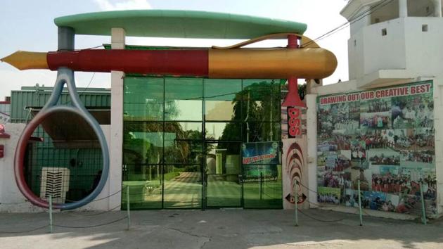 The entrance to a 7-star resort inside the Dera headquarter in Sirsa. (HT Photo) The entrance to a 7-star resort inside the Dera headquarter in Sirsa. (HT Photo)