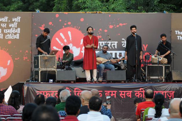 More than 200 people participated at the ‘Not In My Name’ campaign at Leisure Valley on Sunday. (Parveen Kumar/HT PHOTO) More than 200 people participated at the ‘Not In My Name’ campaign at Leisure Valley on Sunday. (Parveen Kumar/HT PHOTO)