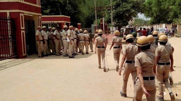 Police maintain tight vigil at Ryan International School after protests, in Gurgaon on Sunday. (PTI) Police maintain tight vigil at Ryan International School after protests, in Gurgaon on Sunday. (PTI)