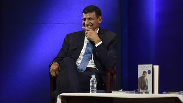 Former Reserve Bank of India governor Raghuram Rajan reacts during the release of his book I Do what I do in New Delhi. (Mohd Zakir/HT PHOTO) Former Reserve Bank of India governor Raghuram Rajan reacts during the release of his book I Do what I do in New Delhi. (Mohd Zakir/HT PHOTO)