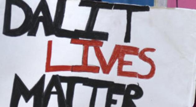 Left-affiliated students union AISA, D and BAPSA from JNU stage a protest demanding justice for the Dalit scholar Rohith Vemula outside Shastri Bhavan on March 23, 2016 in New Delhi.(Hindustan Times via Getty Images Files)