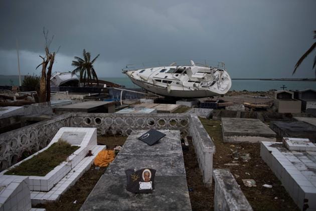 A sailing boat is beached in the cemetery of Marigot, on September 9, 2017 in Saint-Martin island devastated by hurricane Irma. For students in Caribbean medical schools immediate continuation of studies seems uncertain. (AFP) A sailing boat is beached in the cemetery of Marigot, on September 9, 2017 in Saint-Martin island devastated by hurricane Irma. For students in Caribbean medical schools immediate continuation of studies seems uncertain. (AFP)