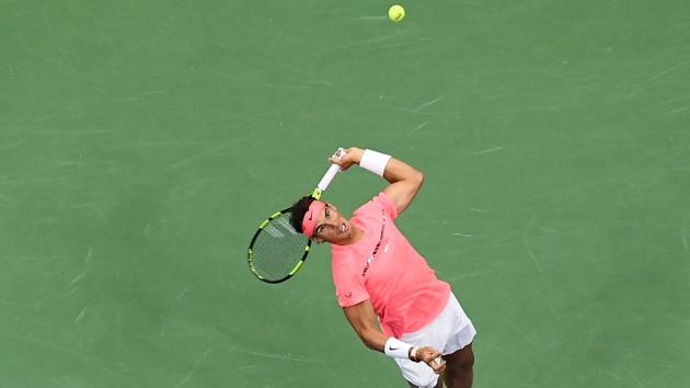 Spain's Rafael Nadal serves the ball to Russia's Andrey Rublev during their 2017 US Open Men's Singles Quarterfinal match at the USTA Billie Jean King National Tennis Center in New York on September 6, 2017. (Jewel Samad / AFP) Spain's Rafael Nadal serves the ball to Russia's Andrey Rublev during their 2017 US Open Men's Singles Quarterfinal match at the USTA Billie Jean King National Tennis Center in New York on September 6, 2017. (Jewel Samad / AFP)