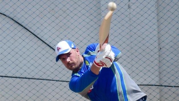 Australian cricketer Aaron Finch during a practice session at MA Chidambaram Stadium in Chennai on Sunday. (PTI) Australian cricketer Aaron Finch during a practice session at MA Chidambaram Stadium in Chennai on Sunday. (PTI)