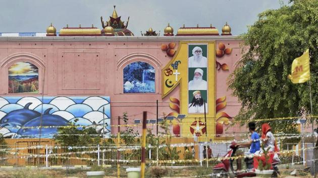 The Dera Sacha Sauda headquarters in Sirsa. Spread in 600 acres, the dera campus houses educational institutes, a cinema, luxury homes, a hospital and shopping arcades. (PTI photo) The Dera Sacha Sauda headquarters in Sirsa. Spread in 600 acres, the dera campus houses educational institutes, a cinema, luxury homes, a hospital and shopping arcades. (PTI photo)