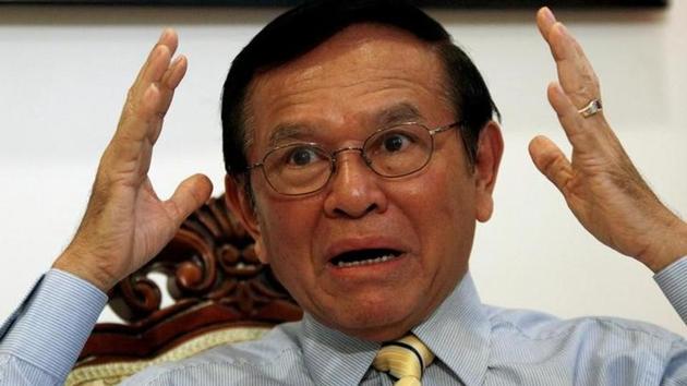 File photo of Kem Sokha, leader of the opposition Cambodia National Rescue Party (CNRP), gestures during an interview with Reuters at the CNRP headquarter in Phnom Penh on June 23, 2016. (Reuters) File photo of Kem Sokha, leader of the opposition Cambodia National Rescue Party (CNRP), gestures during an interview with Reuters at the CNRP headquarter in Phnom Penh on June 23, 2016. (Reuters)