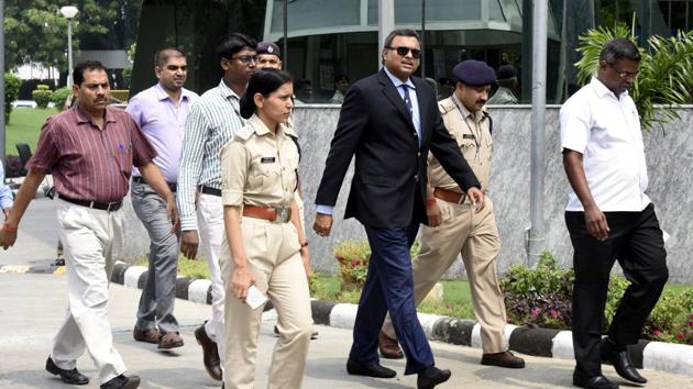 Karti Chidambaram arrives at the CBI office in New Delhi in connection with the INX Media case. (Sonu Mehta/HT file photo) Karti Chidambaram arrives at the CBI office in New Delhi in connection with the INX Media case. (Sonu Mehta/HT file photo)