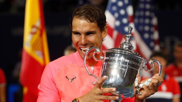 It is the No. 1-ranked Nadal’s second Grand Slam title of the year and 16th overall. (REUTERS) It is the No. 1-ranked Nadal’s second Grand Slam title of the year and 16th overall. (REUTERS)