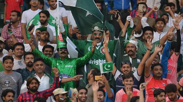 Pakistan fans were indeed having the time of their lives at the Gaddafi Stadium. (Twitter ) Pakistan fans were indeed having the time of their lives at the Gaddafi Stadium. (Twitter )