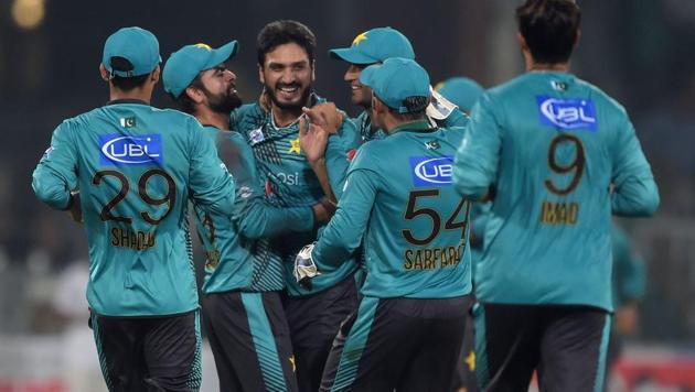 Pacers Sohail Khan, Rumman Raees and leg-spinner Shadab Khan scalped two wickets each to help their team win with ease and take a 1-0 lead in the three-match series. (Twitter ) Pacers Sohail Khan, Rumman Raees and leg-spinner Shadab Khan scalped two wickets each to help their team win with ease and take a 1-0 lead in the three-match series. (Twitter )