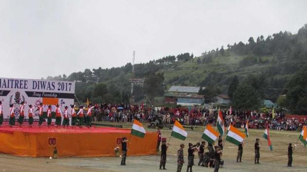 Maitree Divas organised in Tawang on Sunday.(Rahul Karmakar/HT) Maitree Divas organised in Tawang on Sunday.(Rahul Karmakar/HT)