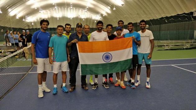 The Indian Davis Cup team in Edmonton ahead of the clash against Canada. (Mahesh Bhupathi/Twitter) The Indian Davis Cup team in Edmonton ahead of the clash against Canada. (Mahesh Bhupathi/Twitter)