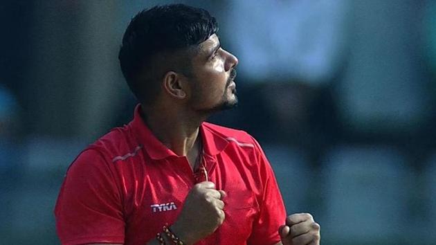 Karn Sharma played a stellar role with the ball for India Red in their opening Duleep Trophy league match against India Blue. (BCCI) Karn Sharma played a stellar role with the ball for India Red in their opening Duleep Trophy league match against India Blue. (BCCI)