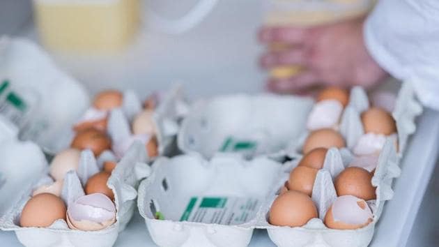 Containers that have been used to process raw eggs must not come in contact with ready-to-eat food. (AFP) Containers that have been used to process raw eggs must not come in contact with ready-to-eat food. (AFP)