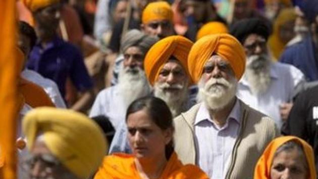 File photo of a Sikh gathering in London in 2014.(Reuters)