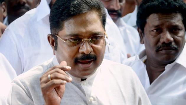 VK Sasikala's nephew and AIADMK deputy general secretary TTV Dinakaran address the media in Chennai. (PTI File Photo) VK Sasikala's nephew and AIADMK deputy general secretary TTV Dinakaran address the media in Chennai. (PTI File Photo)