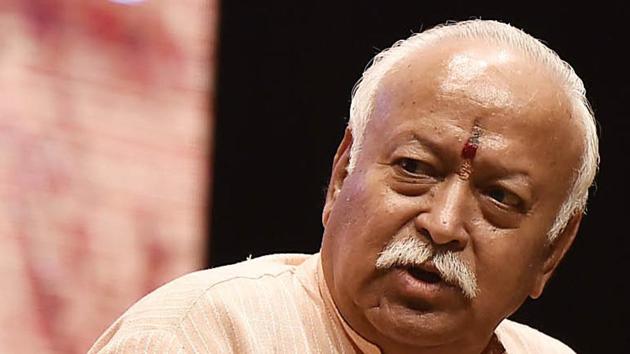 RSS chief Mohan Bhagwat made the comments in his customary Dussehra speech.(HT file photo)