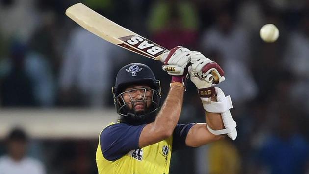 Amla eventually scored an unbeaten 72 to take World XI home with the help of Perera. He scored the only half-century of the match. (ICC/Twitter)
