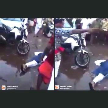 On Wednesday, a video showing a BJP woman supporter being allegedly murdered in Kerala surfaced on social media. Only, it is fake!(@AmiteshK01 Twitter page)