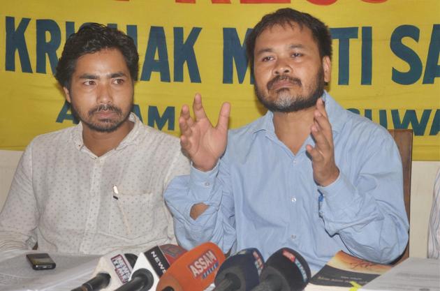 Krishak Mukti Sangram Samiti leader Akhil Gogoi.(PTI)