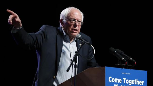In this April 20, 2017, file photo, Sen. Bernie Sanders, I-Vt., speaks at a rally in Omaha, Nebraska. (AP) In this April 20, 2017, file photo, Sen. Bernie Sanders, I-Vt., speaks at a rally in Omaha, Nebraska. (AP)