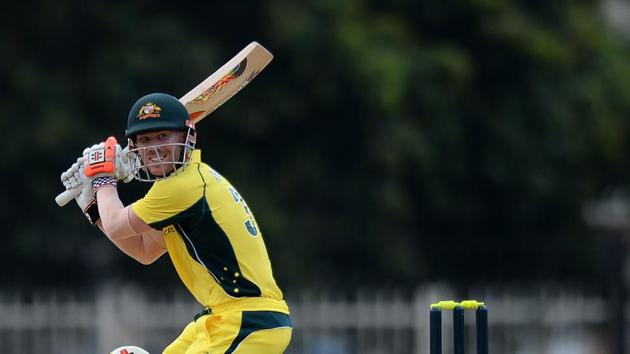 Australian chose to bat in the warm-up game against Board President’s XI and they lost Hilton Cartwright cheaply. However, David Warner batted aggressively. (AFP) 