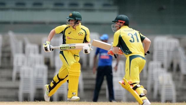 The pair put on 106 runs for the second wicket as Australia eyed a big total. (AFP) 