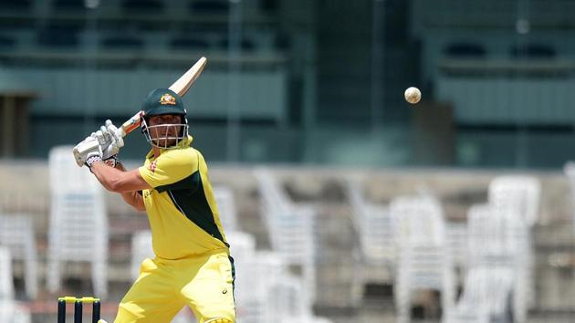Stoinis, along with Matthew Wade, batted brilliantly in the death overs as Australia reached 347/7. Stoinis contributed with 76. (AFP) 