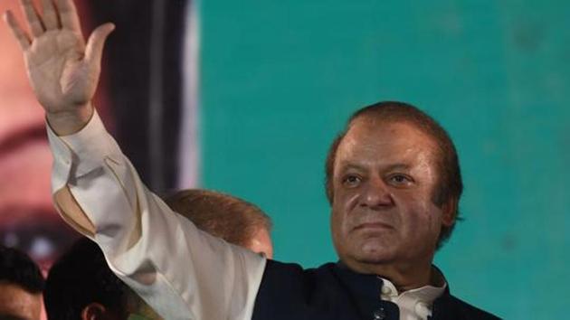 Ousted Pakistani prime minister Nawaz Sharif gestures as he addresses supporters at a rally after reaching his home city of Lahore on August 12. (AFP File Photo) Ousted Pakistani prime minister Nawaz Sharif gestures as he addresses supporters at a rally after reaching his home city of Lahore on August 12. (AFP File Photo)