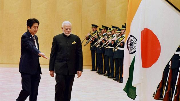 Japan has remained a key strategic partner for India. The two countries are also part of the trilateral Malabar naval exercise held with the US annually. Efforts are on to expand the cooperation into joint defence production. (PTI) Japan has remained a key strategic partner for India. The two countries are also part of the trilateral Malabar naval exercise held with the US annually. Efforts are on to expand the cooperation into joint defence production. (PTI)